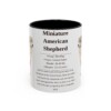11oz Miniature American Shepherd Mug, Illustrated Dog Breed Facts Coffee Mug, Vintage Dog Keepsake Gift