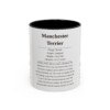 11oz Manchester Terrier Mug, Illustrated Dog Breed Facts Coffee Mug, Vintage Dog Keepsake Gift