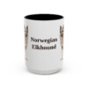 15oz Norwegian Elkhound Mug, Vintage Dog Portrait Coffee Mug, Dog Lover Gift