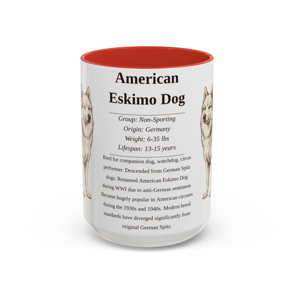 4409664236459235606_2048.jpeg 15oz American Eskimo Dog Mug, Navy, front view