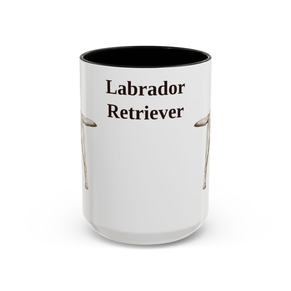 15oz Labrador Retriever Mug, Vintage Dog Portrait Coffee Mug, Dog Lover Gift