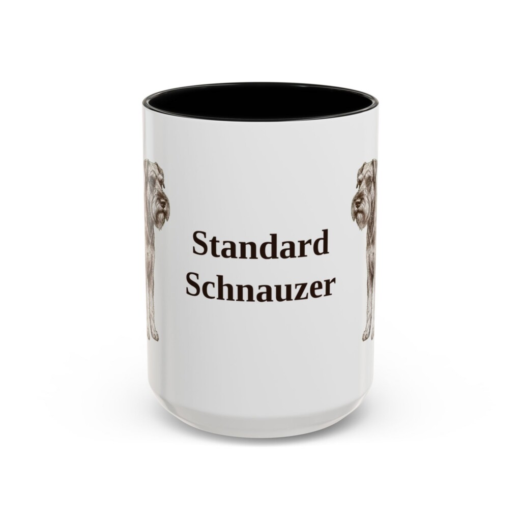 15oz Standard Schnauzer Mug, Vintage Dog Portrait Coffee Mug, Dog Lover Gift