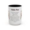 15oz Shih-Poo Mug, Illustrated Dog Breed Facts Coffee Mug, Vintage Dog Keepsake Gift