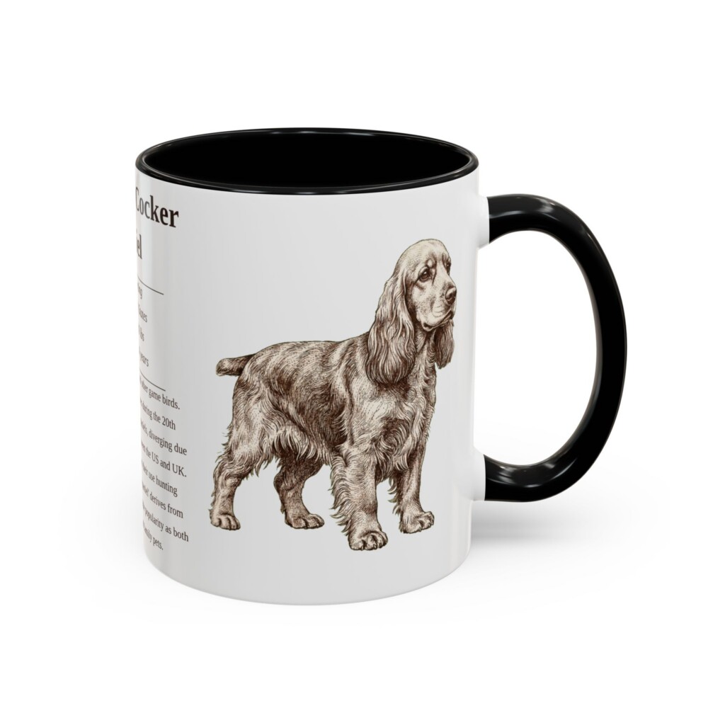 11oz American Cocker Spaniel Mug, Black, right side view
