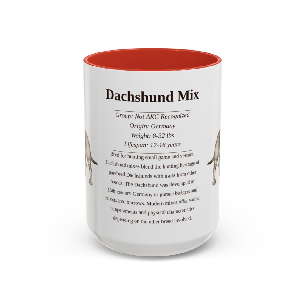 15oz Dachshund Mix Mug, Navy, front view