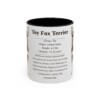 11oz Toy Fox Terrier Mug, Illustrated Dog Breed Facts Coffee Mug, Vintage Dog Keepsake Gift