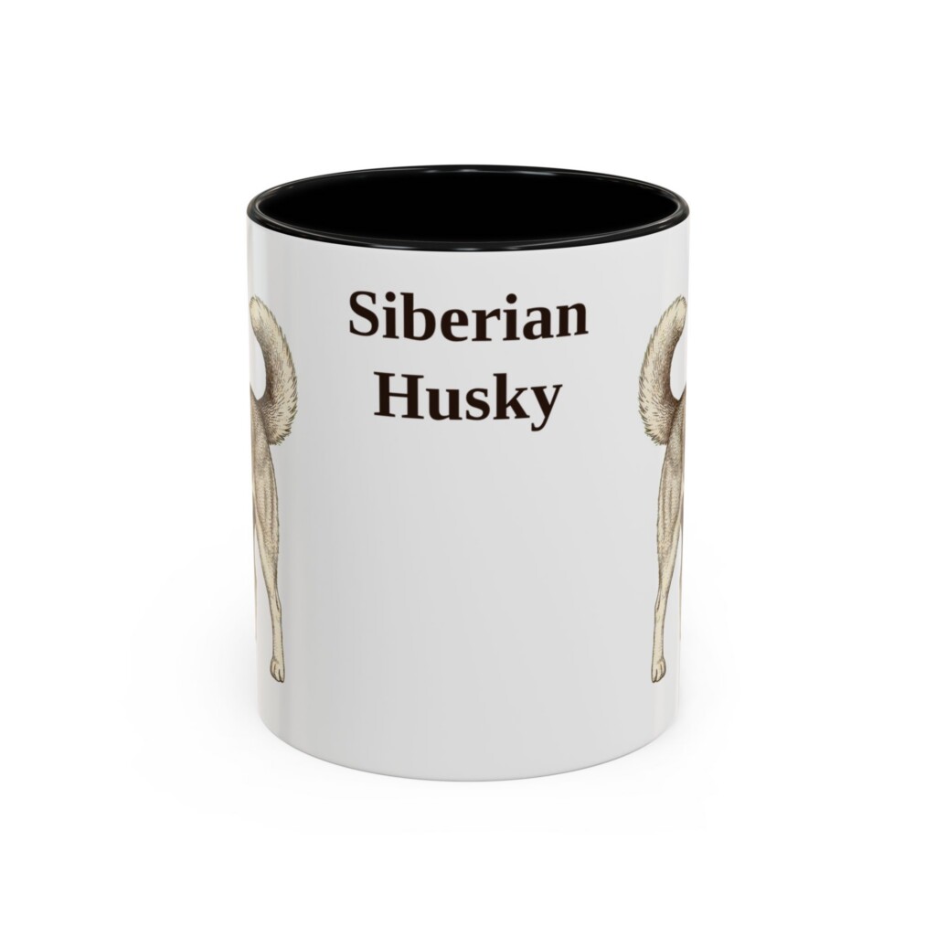 11oz Siberian Husky Mug, Vintage Dog Portrait Coffee Mug, Dog Lover Gift