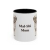 11oz Mal-Shi Dog Mom Mug, Vintage Sketch Coffee Mug, Dog Mom Gift
