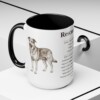 15oz Rescue Dog Mug, Illustrated Dog Breed Facts Coffee Mug, Vintage Dog Keepsake Gift