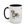 15oz Dachshund Mix Mug, Black, left side view