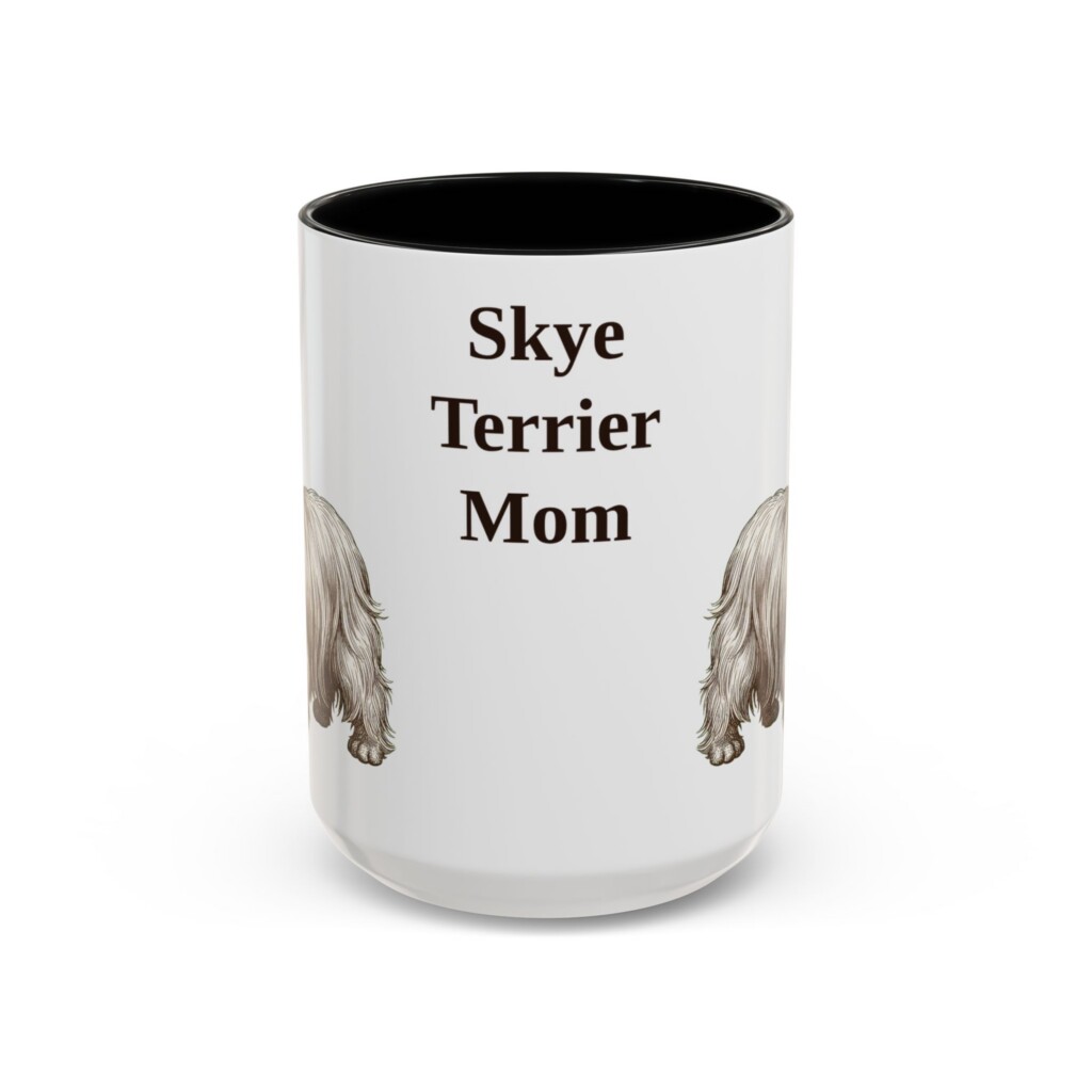 15oz Skye Terrier Dog Mom Mug, Vintage Sketch Coffee Mug, Dog Mom Gift