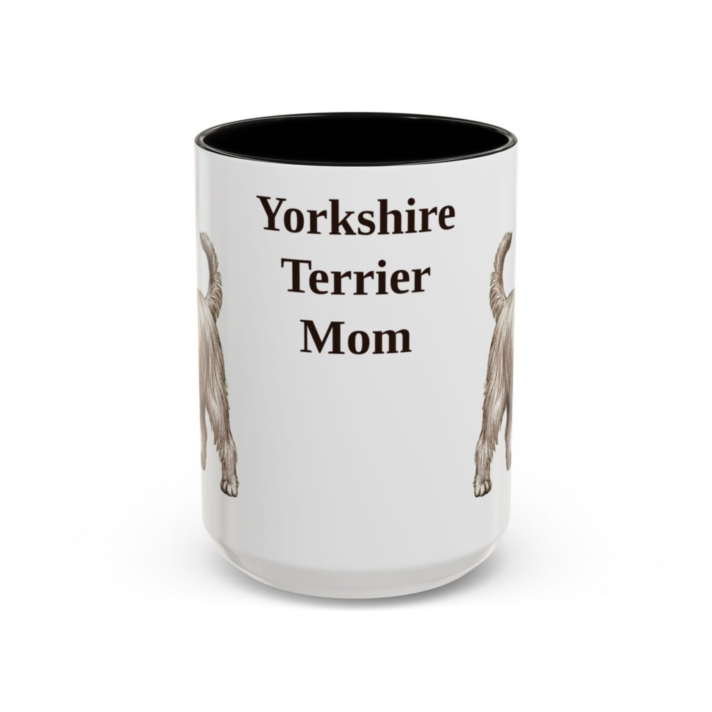 15oz Yorkshire Terrier Dog Mom Mug, Vintage Sketch Coffee Mug, Dog Mom Gift