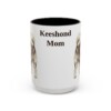 15oz Keeshond Dog Mom Mug, Vintage Sketch Coffee Mug, Dog Mom Gift