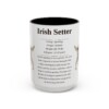 15oz Irish Setter Mug, Illustrated Dog Breed Facts Coffee Mug, Vintage Dog Keepsake Gift