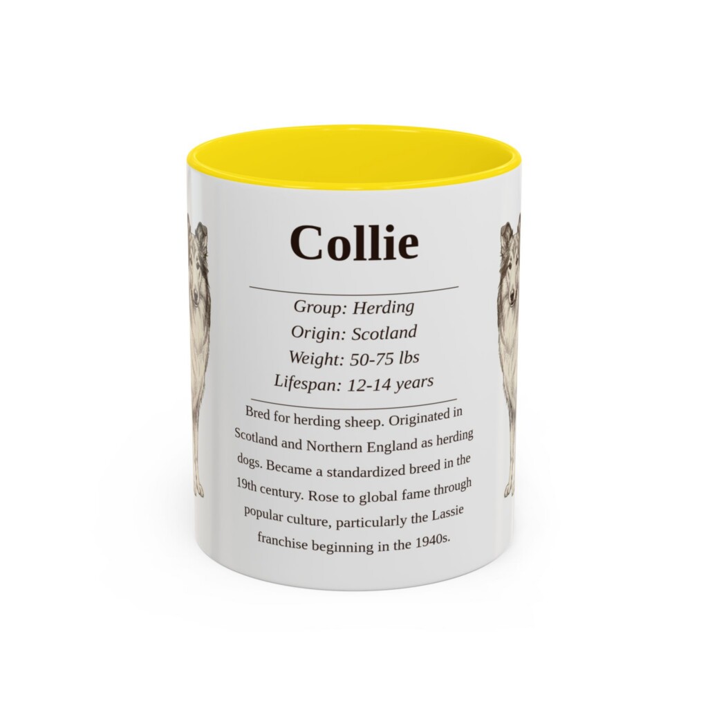 11oz Collie Mug, Red, front view