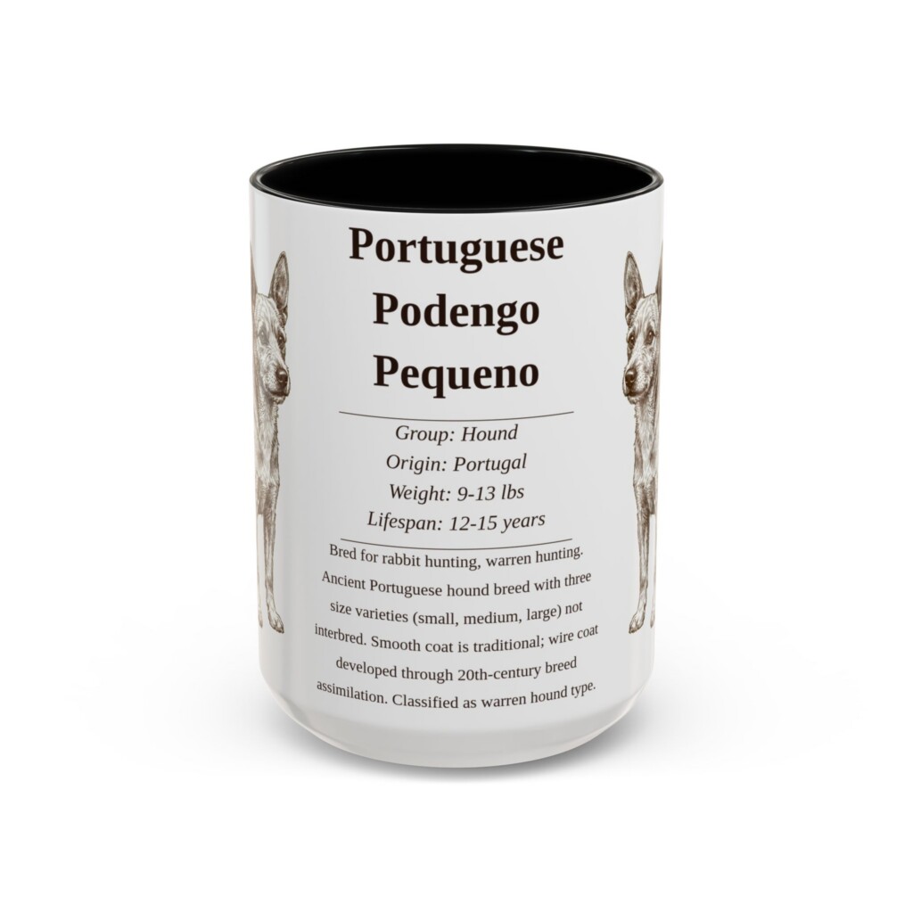 5239524640791675795_2048.jpeg 15oz Portuguese Podengo Pequeno Mug, Illustrated Dog Breed Facts Coffee Mug, Vintage Dog Keepsake Gift