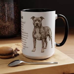 15oz Pit Bull Mug, Black, lifestyle photo