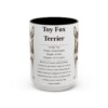 15oz Toy Fox Terrier Mug, Illustrated Dog Breed Facts Coffee Mug, Vintage Dog Keepsake Gift