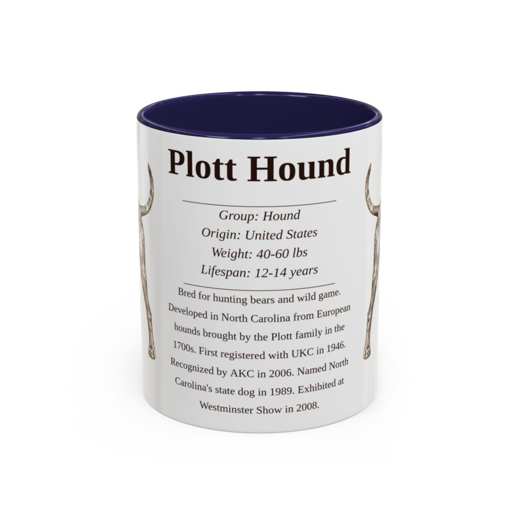 11oz Plott Hound Mug, Yellow, front view