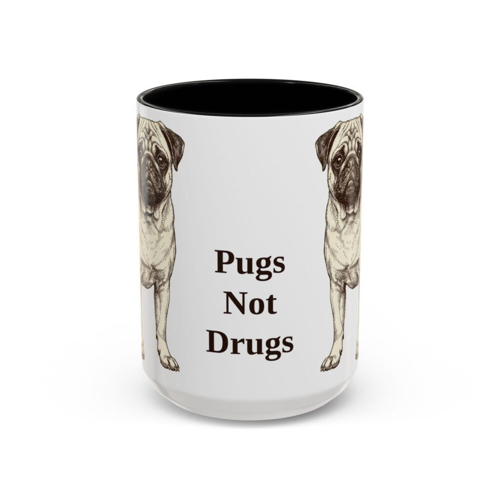 15oz Funny Pug Mug, Vintage Dog Coffee Mug, Dog Lover Gift