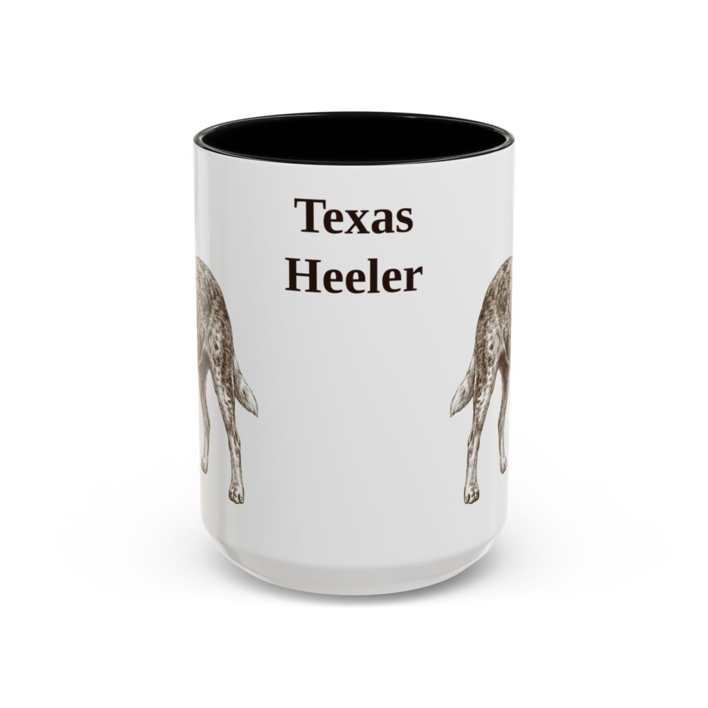 15oz Texas Heeler Mug, Vintage Dog Portrait Coffee Mug, Dog Lover Gift