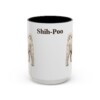 15oz Shih-Poo Mug, Vintage Dog Portrait Coffee Mug, Dog Lover Gift