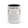 15oz Poodle Mix Mug, Illustrated Dog Breed Facts Coffee Mug, Vintage Dog Keepsake Gift