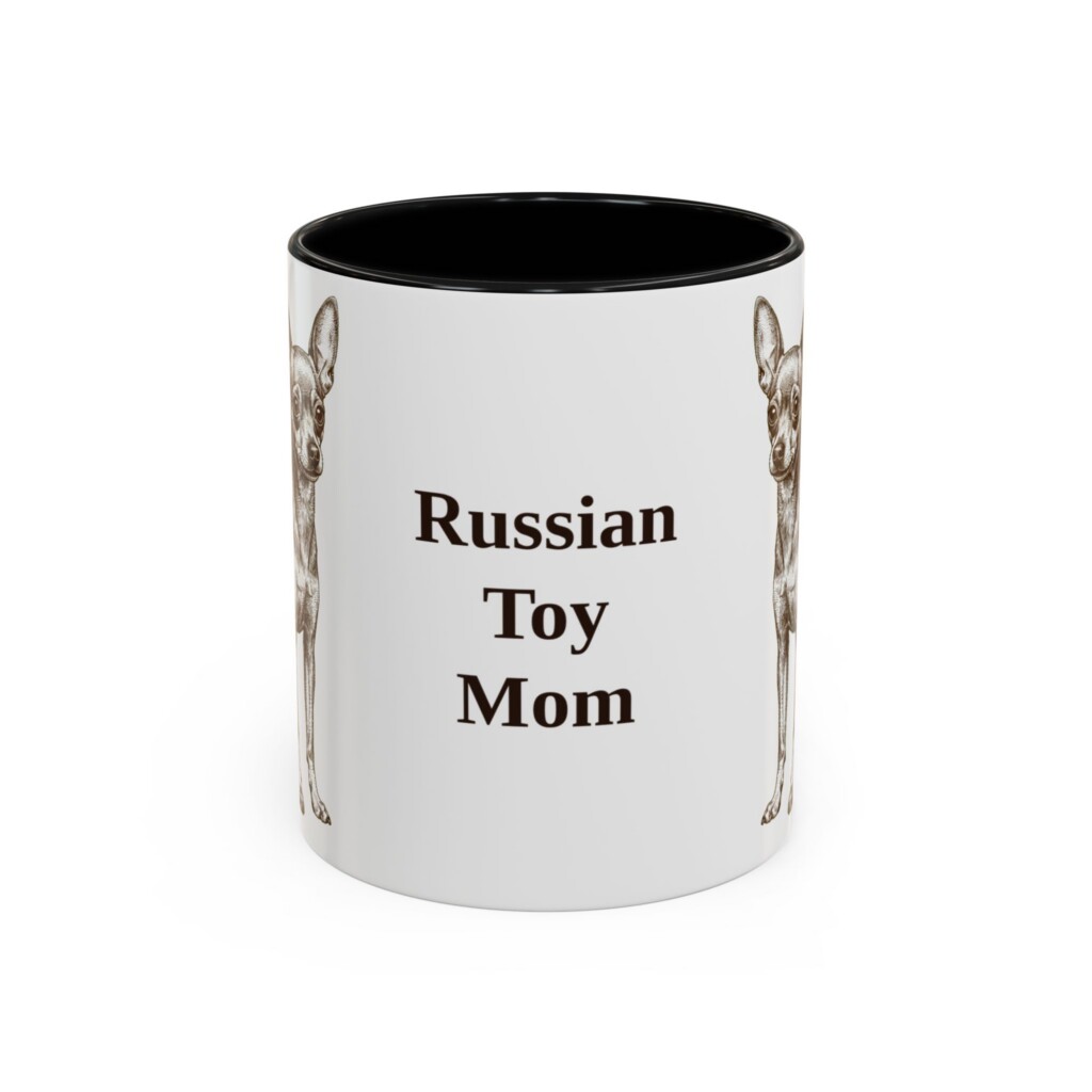 11oz Russian Toy Dog Mom Mug, Vintage Sketch Coffee Mug, Dog Mom Gift