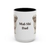 15oz Mal-Shi Dog Dad Mug, Vintage Sketch Coffee Mug, Dog Dad Gift