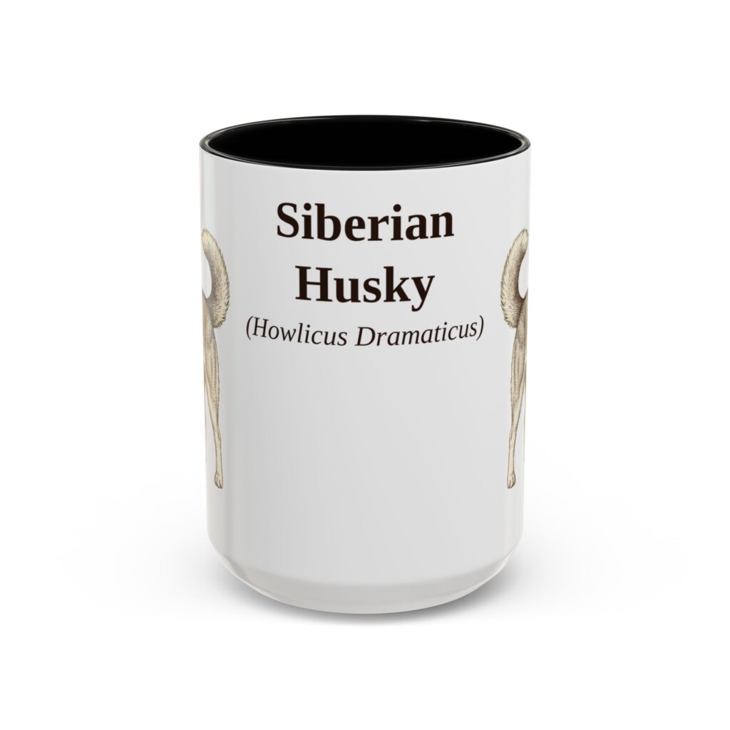 15oz Siberian Husky Latin Mug, Vintage Dog Coffee Mug, Dog Lover Gift
