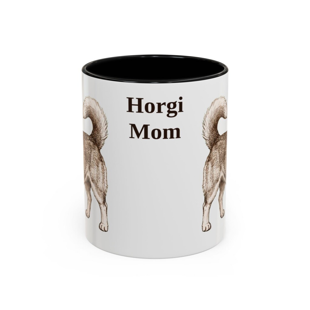 11oz Horgi Dog Mom Mug, Vintage Sketch Coffee Mug, Dog Mom Gift