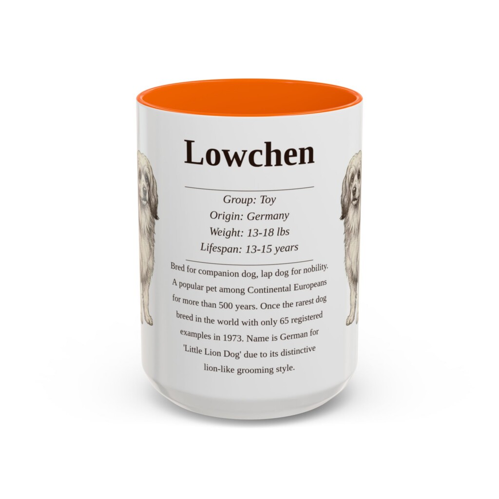 15oz Lowchen Mug, Pink, front view