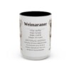 5659024624884104515_2048.jpeg 15oz Weimaraner Mug, Illustrated Dog Breed Facts Coffee Mug, Vintage Dog Keepsake Gift