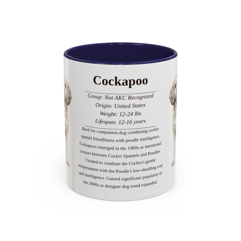11oz Cockapoo Mug, Yellow, front view