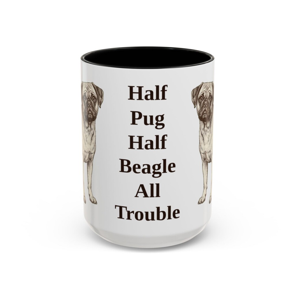 5690423730564673759_2048.jpeg 15oz Funny Puggle Mug, Vintage Dog Coffee Mug, Dog Lover Gift