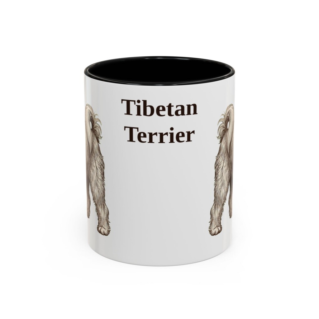 5691583906525589065_2048.jpeg 11oz Tibetan Terrier Mug, Vintage Dog Portrait Coffee Mug, Dog Lover Gift