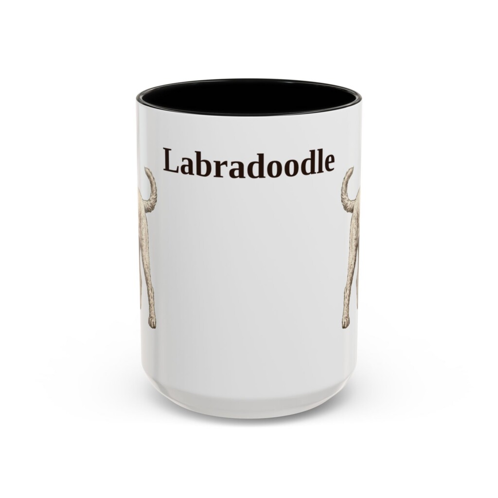 15oz Labradoodle Mug, Vintage Dog Portrait Coffee Mug, Dog Lover Gift