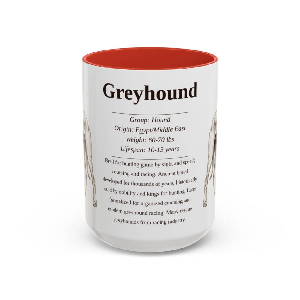 15oz Greyhound Mug, Navy, front view