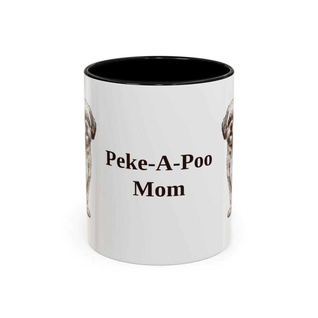 11oz Peke-A-Poo Dog Mom Mug, Vintage Sketch Coffee Mug, Dog Mom Gift