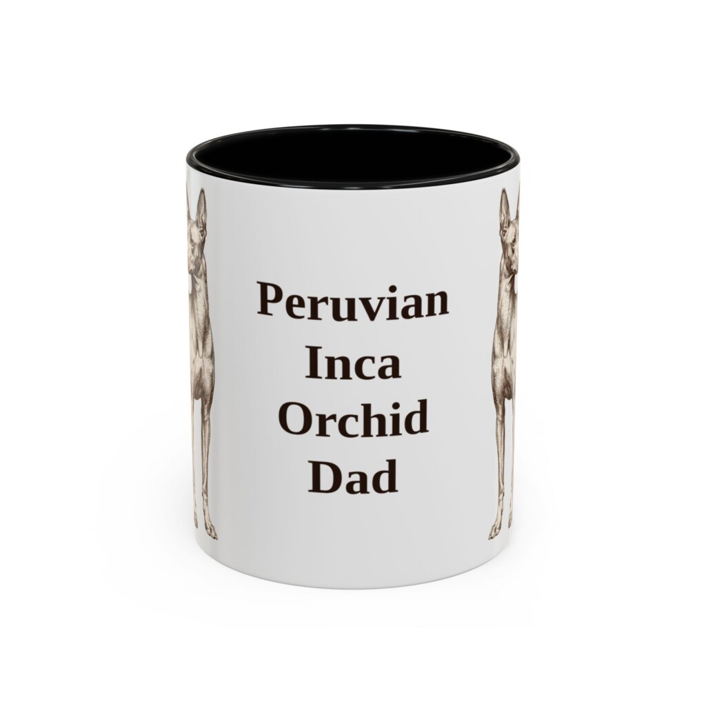 11oz Peruvian Inca Orchid Dog Dad Mug, Vintage Sketch Coffee Mug, Dog Dad Gift