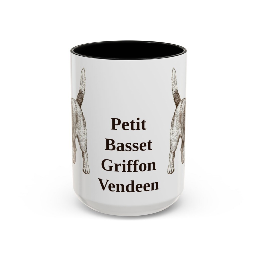 15oz Petit Basset Griffon Vendeen Mug, Vintage Dog Portrait Coffee Mug, Dog Lover Gift
