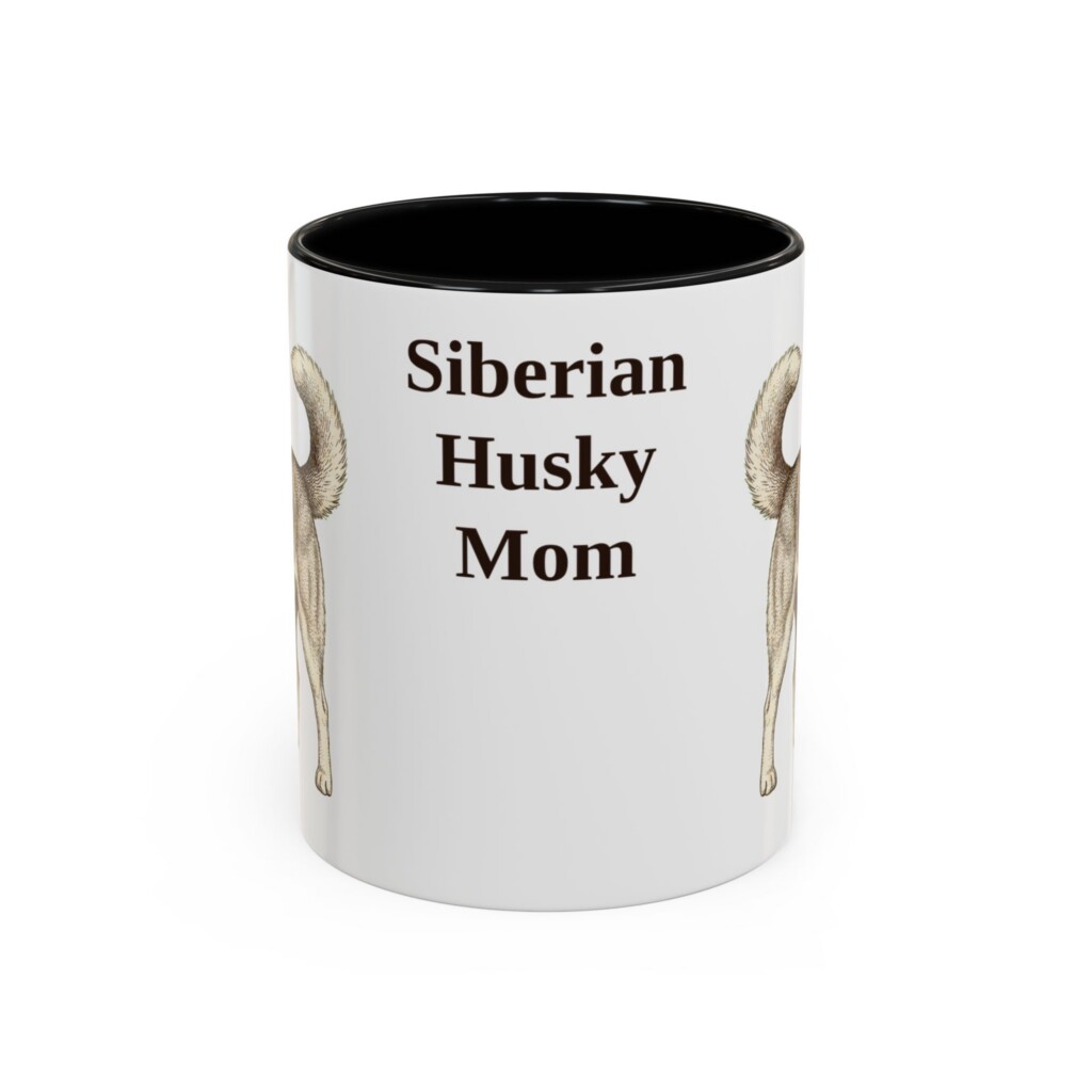 11oz Siberian Husky Dog Mom Mug, Vintage Sketch Coffee Mug, Dog Mom Gift