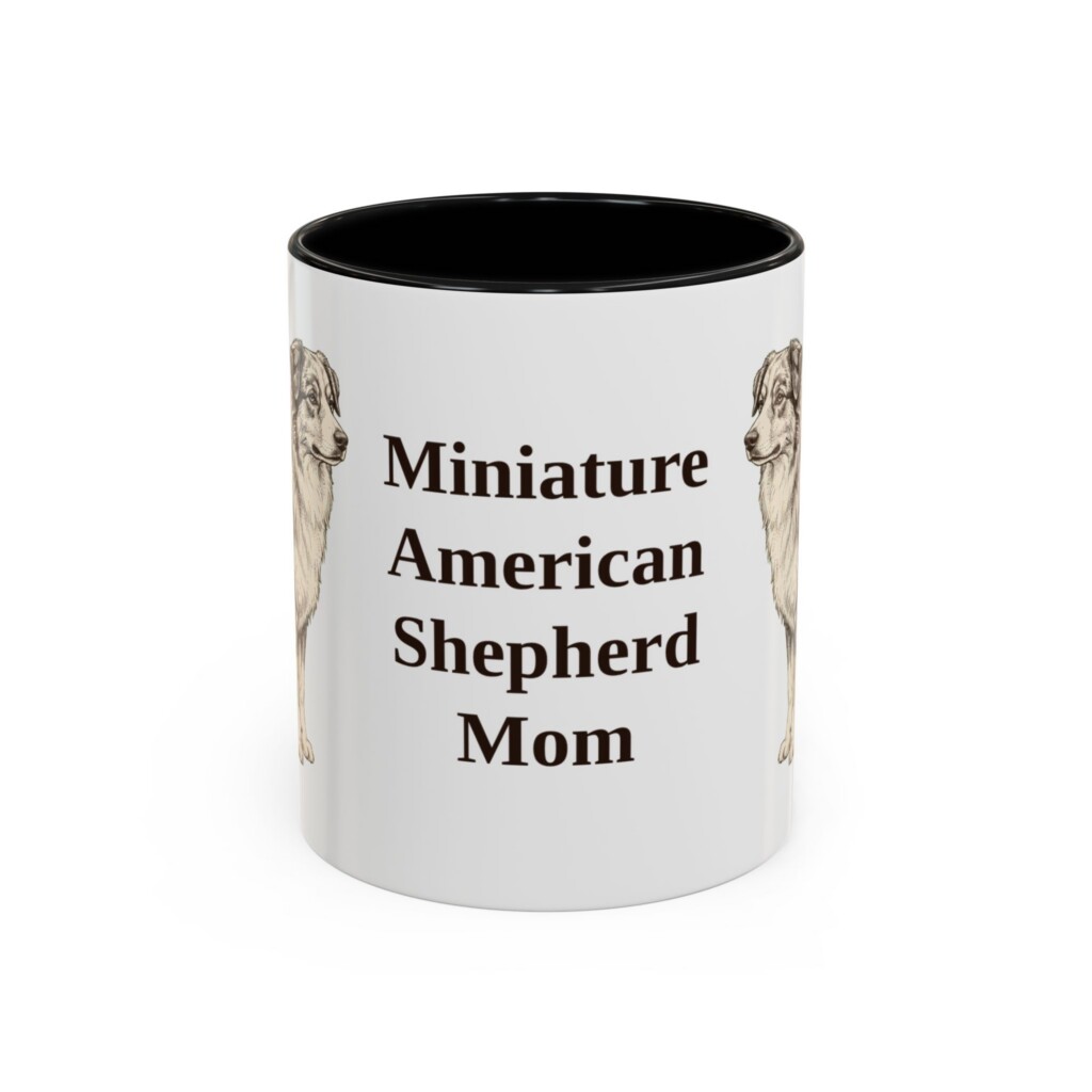 11oz Miniature American Shepherd Dog Mom Mug, Vintage Sketch Coffee Mug, Dog Mom Gift