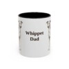 11oz Whippet Dog Dad Mug, Vintage Sketch Coffee Mug, Dog Dad Gift
