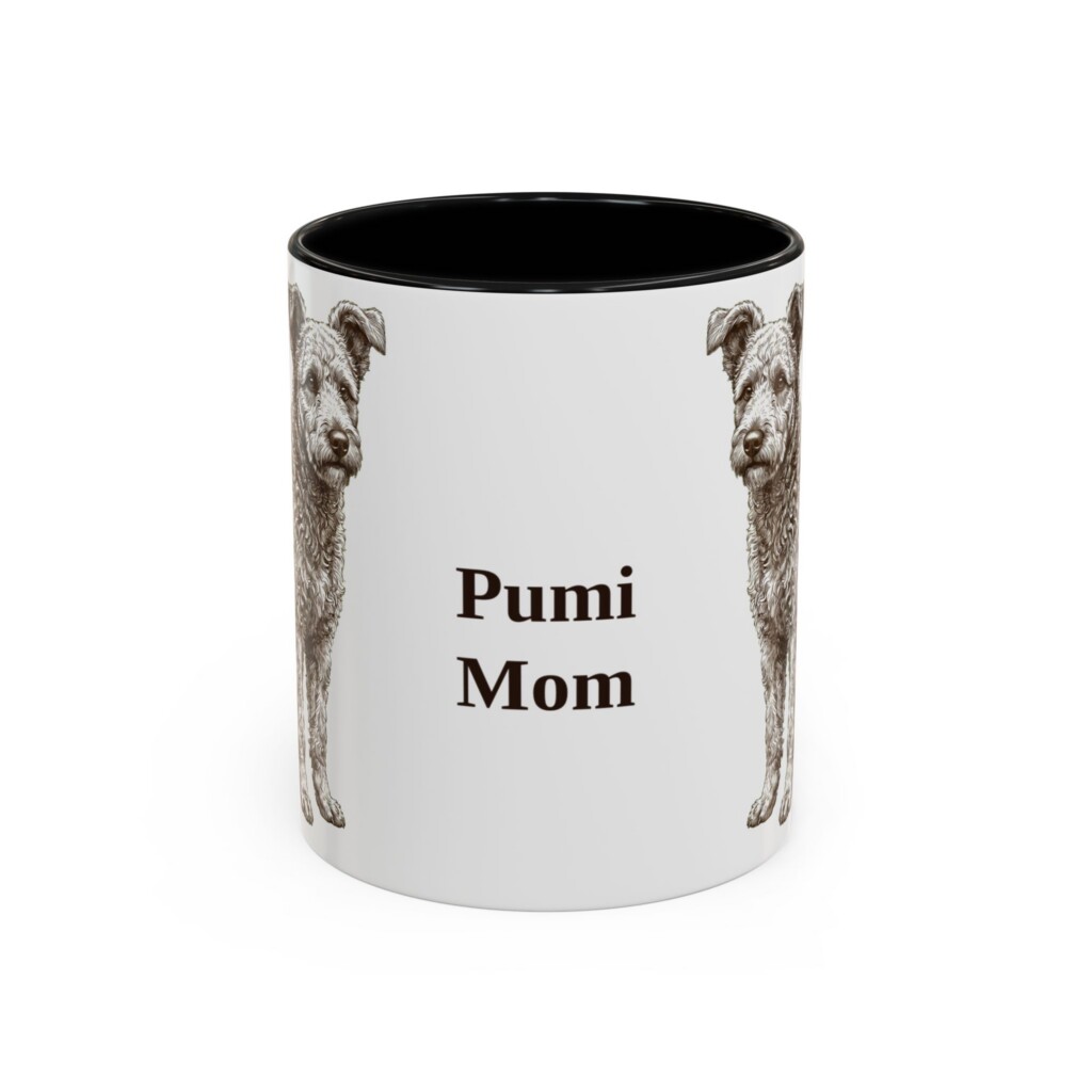 6121559888838892951_2048-1.jpeg 11oz Pumi Dog Mom Mug, Vintage Sketch Coffee Mug, Dog Mom Gift