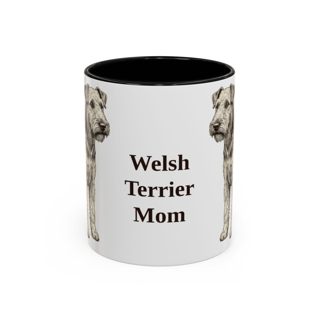 11oz Welsh Terrier Dog Mom Mug, Vintage Sketch Coffee Mug, Dog Mom Gift