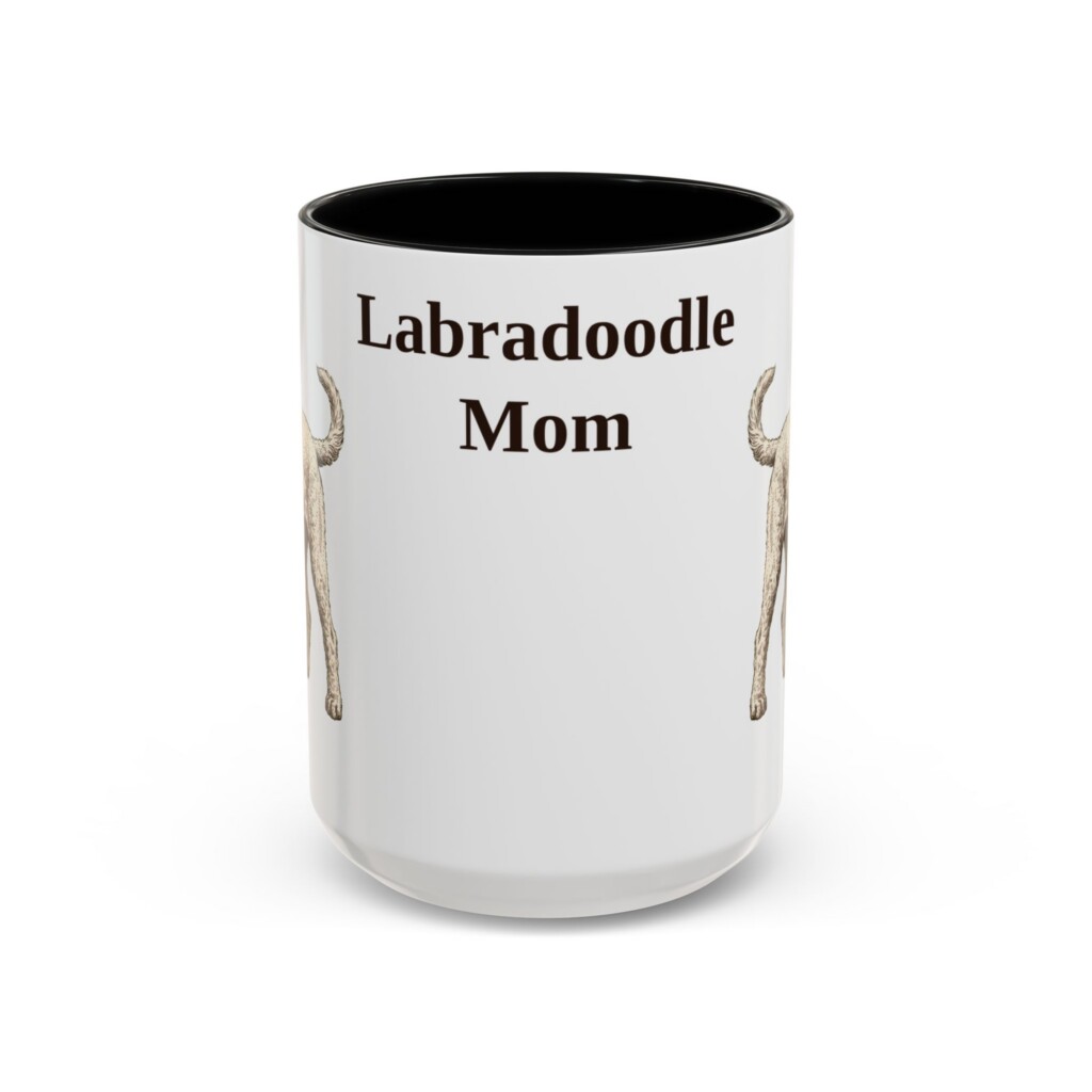 15oz Labradoodle Dog Mom Mug, Vintage Sketch Coffee Mug, Dog Mom Gift