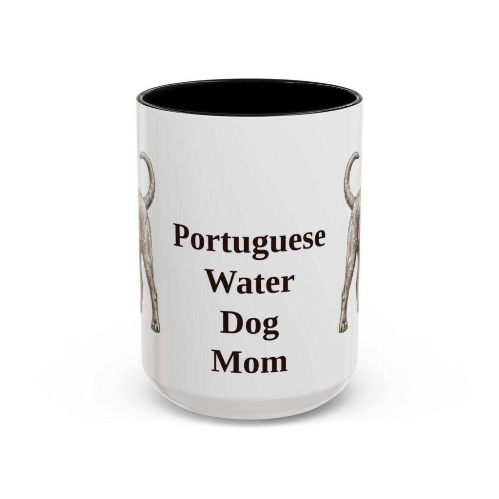 620064835981966239_2048.jpeg 15oz Portuguese Water Dog Dog Mom Mug, Vintage Sketch Coffee Mug, Dog Mom Gift