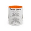 11oz Basset Hound Mug, Pink, front view
