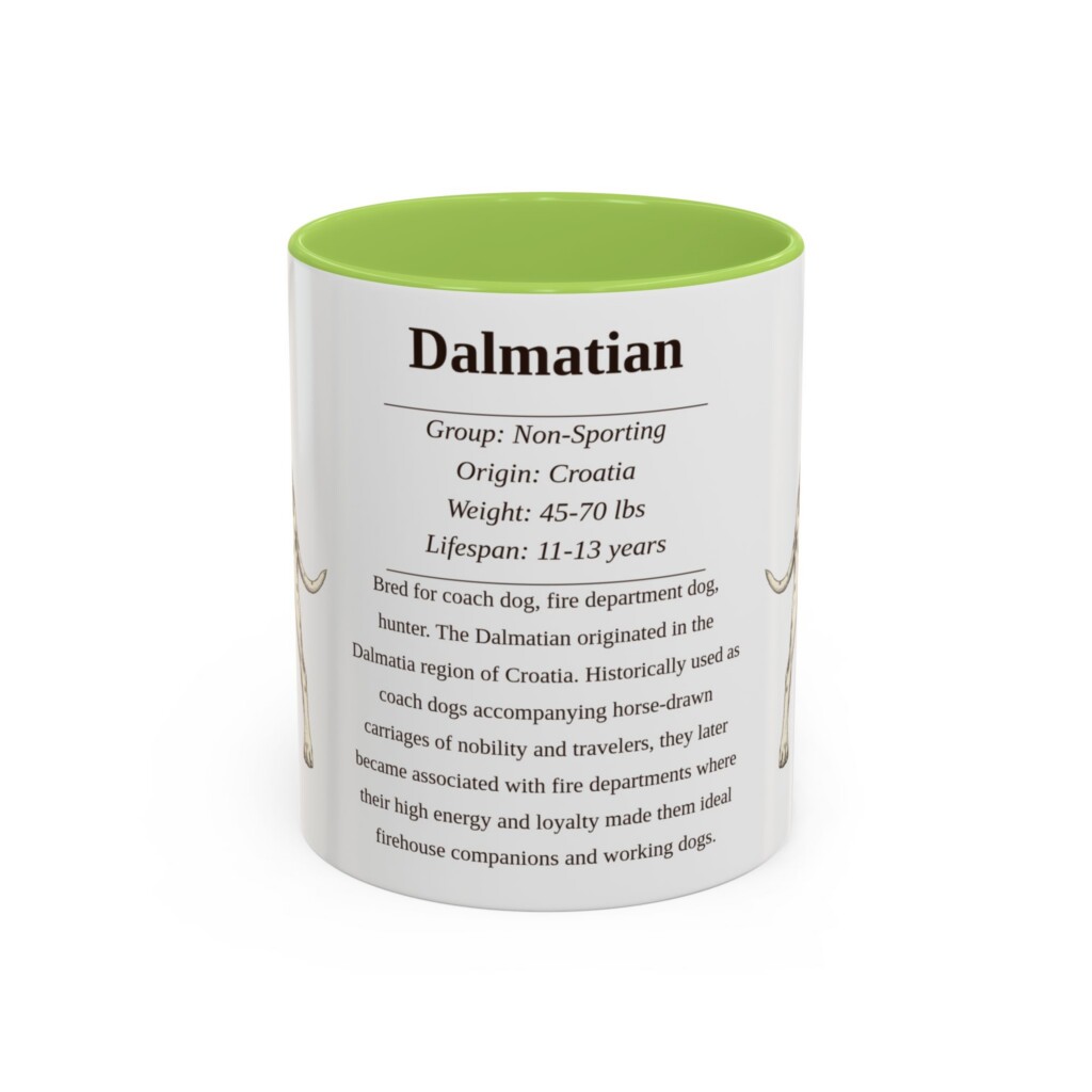 11oz Dalmatian Mug, Light Blue, front view